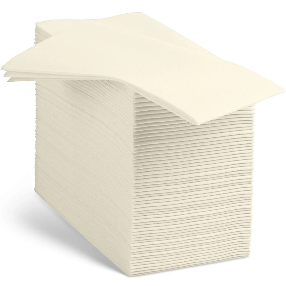 Linen-Feel Champagne Colored Paper Napkins. Cloth-Like (Pack of 100)